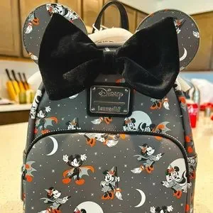 Loungefly Disney Mickey & Minnie Mouse Halloween Witch Vampire Mini Backpack. Loungefly Disney Mickey Vampire & Minnie Witch Halloween  main image 3